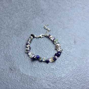 Natural Fluorite Chip Beaded Bracelets for Women