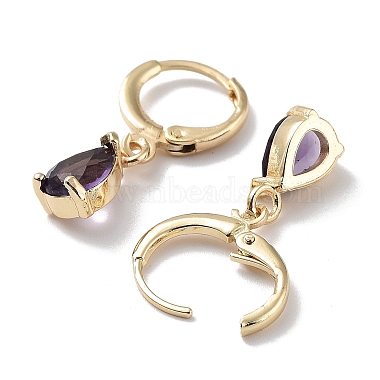 Real 18K Gold Plated Brass Dangle Hoop Earrings(EJEW-L269-045G-02)-2