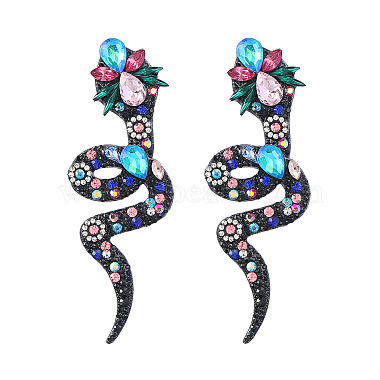 Snake Rhinestone Stud Earrings