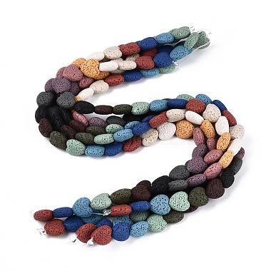 Natural Lava Rock Beads Strands(G-N257-19A-01)-1
