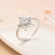 304 Stainless Steel Open Cuff Finger Rings for Women(RJEW-B109-07P-01)-1