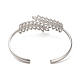 Hollow Out 304 Stainless Steel Leaf Cuff Bangles(BJEW-G694-07P)-3