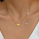 Halskette mit Herzanhänger aus Edelstahl für Damen(XB0249)-3