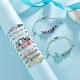 Ensemble de bracelets de perles tressées avec puces de pierres précieuses mélangées naturelles et synthétiques de style 12 pièces 12 pour femmes(BJEW-JB09333)-2