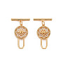 Real 18K Gold Plated Flat Round Brass Toggle Clasps(KK-S356-656-NF)