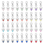 Acrylic & Alloy Pendant Decoration, with Alloy Lobster Claw Clasps, Angel, Mixed Color, 53mm, 36pcs/set(HJEW-DC00005)
