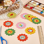 10Pcs 5 Colors Polyester Lace Embroidery Sewing Fiber, DIY Garment Accessories, Flower, Mixed Color, 60~61x3mm, 2pcs/color(DIY-LP0004-38)