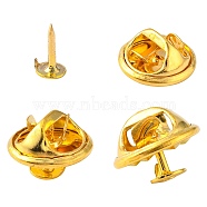 Iron Lapel Pin Backs, Tie Tack Pin, Brooch Findings, Golden, Tray: 4.5mm, 12mm, Pin: 1mm(IFIN-R214-02G)