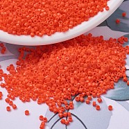 MIYUKI Delica Beads Small, Cylinder, Japanese Seed Beads, 15/0, (DBS0722) Opaque Orange, 1.1x1.3mm, Hole: 0.7mm, about 3500pcs/10g(X-SEED-J020-DBS0722)