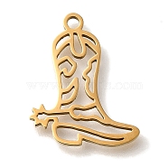 201 Stainless Steel Pendants, Boot Charms, Golden, 17.5x14x1mm, Hole: 1.5mm(STAS-R136-21G)