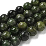 Natural Green Diopside Beads Strands, Round, 10.5x10mm, Hole: 1mm, about 38pcs/strand, 15.28''(38.8cm)(G-K382-B01-03)