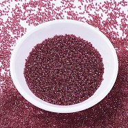 MIYUKI Delica Beads, Cylinder, Japanese Seed Beads, 11/0, (DB0282) Cranberry Lined Light Topaz Luster, 1.3x1.6mm, Hole: 0.8mm, about 2000pcs/10g(X-SEED-J020-DB0282)