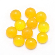 Natural Yellow Agate Cabochons, Half Round, 8x3.5~4mm(X-G-P393-R17-8MM)