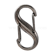 Alloy Double S Snap Hook Spring Keychain Clasps, Rock Climbing Carabiners, for Women Men Camping Fishing, Gunmetal, 27.5x14mm(FIND-YW0004-08B)