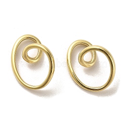 304 Stainless Steel Linking Rings, 3D Heart, Real 14K Gold Plated, 18.5x17x10.5mm(STAS-L022-141G)