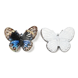 Opaque Acrylic Pendants, Butterfly, Colorful, 30x4.5x41mm, Hole: 1.5mm(MACR-D078-01G)