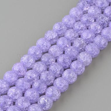 8mm Lilac Round Crackle Quartz Beads