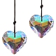 Décorations pendentif coeur en verre à facettes(HJEW-PW0002-18)-1