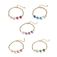 Bracelet à maillons en perles de verre avec 304 gourmette en acier inoxydable pour femme(BJEW-JB08708)-1