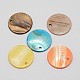 Dyed Natural Flat Round Shell Pendant(SHEL-P003-03)-1