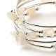 5-boucles de bracelets enroulés de perles de pierre de lune blanche naturelle pour femme(BJEW-JB01517-08)-4
