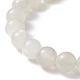 Bracelet extensible en pierre de lune blanche naturelle et tête de bouddha en alliage(BJEW-JB08913-01)-3