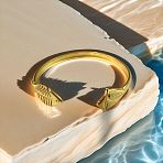 Marine 304 Stainless Steel Cuff Bangles for Women, Golden, Fish, Inner Diameter: 2-1/4 inch(5.6cm)(BJEW-Z147-01G-03)