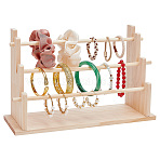 3-Tier Wood Scrunchie Riser Holders, Hair Accessories Organizer Stands, PapayaWhip, 31.6x9.8x19.5cm(ODIS-WH0030-265)