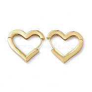 Rack Plating Brass Heart Hoop Earrings for Women, Real 18K Gold Plated, 26x26x3mm, Pin: 0.8mm(EJEW-M210-23G)