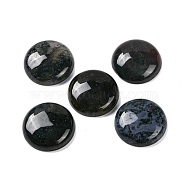 Natural Moss Agate Cabochons, Flat Round, 27~28x6~8mm(G-B085-02A-02)