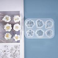 DIY Flower Silicone Molds, for UV Resin & Epoxy Resin Jewelry Making, White, 80x55x10mm(DIY-D048-12B)