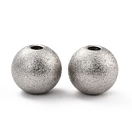 201 Stainless Steel Beads, Round, Stainless Steel Color, 12x11mm, Hole: 3mm(STAS-STAS-Z039-02A-P)