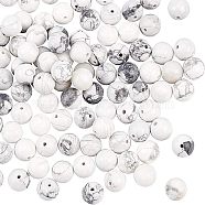 Natural Howlite Beads Strands, Round, 8mm, Hole: 1mm, about 120~125pcs/box(G-OC0001-51)