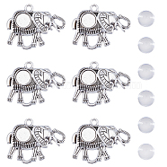 DIY Blank Dome Elephant Pendant Making Kit, Including Alloy Pendant Cabochon Settings, Glass Cabochons, Antique Silver, 60Pcs/box(DIY-SC0022-08)