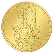 Self Adhesive Gold Foil Embossed Stickers, Medal Decoration Sticker, Hamsa Hand Pattern, 5x5cm(DIY-WH0211-210)