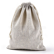 Cotton Packing Pouches Drawstring Bags, Gift Sachet Bags, Muslin Bag Reusable Tea Bag, Wheat, 23x17cm(ABAG-R011-17x23)