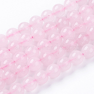 Natural Rose Quartz Bead Strands, Round, 8mm, Hole: 1mm, about 48pcs/strand, 14.9 inch(X-G-R193-13-8mm)