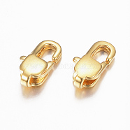 304 Stainless Steel Lobster Claw Clasps, Golden, 11x6x3mm, Hole: 1.2mm(STAS-K155-10G)