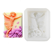 Rectangle Soap Silicone Molds, for DIY Soap Craft Making, Angel Pattern, Random Color, 74x94x33mm, Finished Product: 57x81x23mm(SOAP-PW0001-057N)