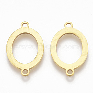 201 Stainless Steel Links connectors, Laser Cut Links, Oval, Golden, 21.5x13x1mm, Hole: 1mm(X-STAS-S106-09G)