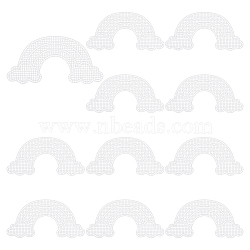 Rainbow Shaped Plastic Mesh Canvas Sheets, for Embroidery, Yarn Craft, Knitting & Crochet Craft, White, 8.2x16.2x0.1cm(DIY-WH0387-15)