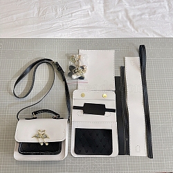 DIY Imitation Leather Flamingo Buckle Crossbody Lady Bag Making Kits, Handmade Shoulder Bags Sets for Beginners, Black, Finish Product: 17x25x7cm(PW-WG40888-05)