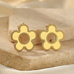 304 Stainless Steel Flower Stud Earrings, Golden, 20.5x21mm(EJEW-F398-02G)