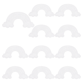 Rainbow Shaped Plastic Mesh Canvas Sheets, for Embroidery, Yarn Craft, Knitting & Crochet Craft, White, 8.2x16.2x0.1cm