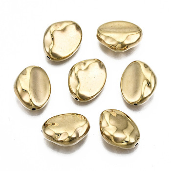 CCB Plastic Beads, Oval, Golden, 16.5x13x6mm, Hole: 1.2mm