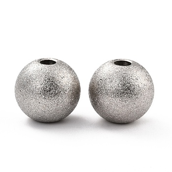 201 Stainless Steel Beads, Round, Stainless Steel Color, 12x11mm, Hole: 3mm