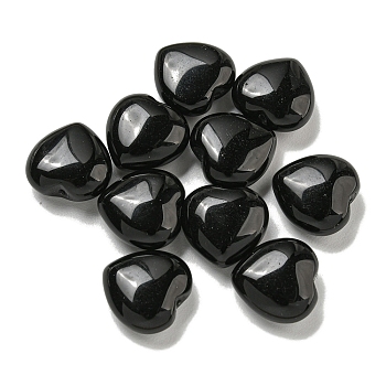 Natural Obsidian Beads, Half Drilled, Heart, 15.5x15.5x8mm, Hole: 1mm