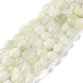 Natural New Jade Beads Strands, Nuggets, Tumbled Stone, 7~12x6~8x5~7mm, Hole: 1mm, about 43~44pcs/strand, 15.47~15.63''(39.3~39.7cm)