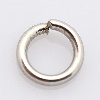 Tarnish Resistant 304 Stainless Steel Open Jump Rings, Round, Stainless Steel Color, 9x1.2mm, 17 Gauge, Inner Diameter: 6.6mm