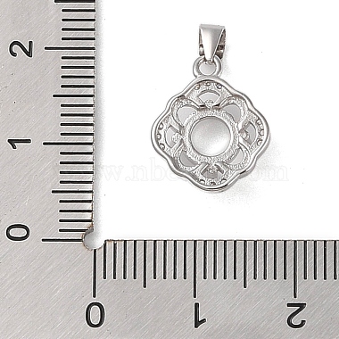 925 Sterling Silver Micro Pave Cubic Zirconia Pendant Settings(STER-H113-05P-01)-3